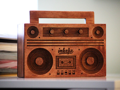 Inkefx Boombox Prototype boombox detail inkefx maple old school speakers wood