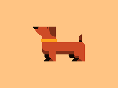 Sausage dog dog dribbble illustration sausage dog