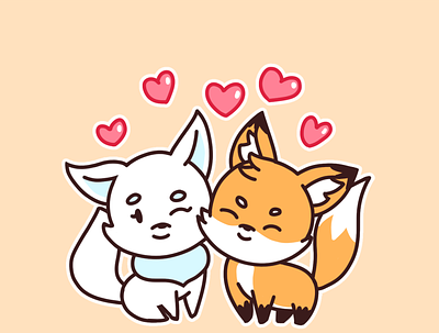Sugar and Cinnamon cute cute animal cute art flat illustration fox foxes icon illustration