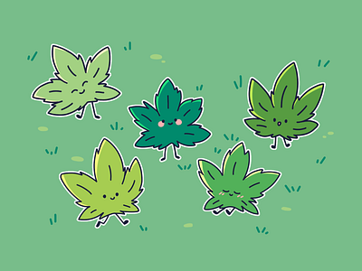 Little "Buddies" cute cute art flat illustration illustration marijuana
