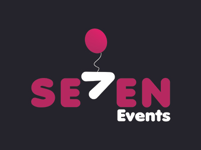 Seven Events Logo branding design events jamaica logo party pink taven
