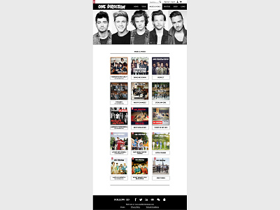Home Page Design for One Direction Official Website one direction photoshop web desgin