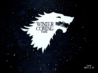 The Stark Direwolf Illustration game of thrones illustraion