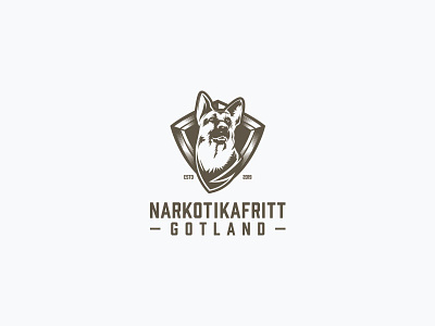 Narkotikafritt branding clean design dog drug drugs emblem gotland logo monogram sniffing swedish vector vintage