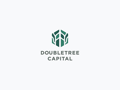 Doubletree Capital abstract capital clean design flat green logo minimalist modern monogram simple tree logo trees vector