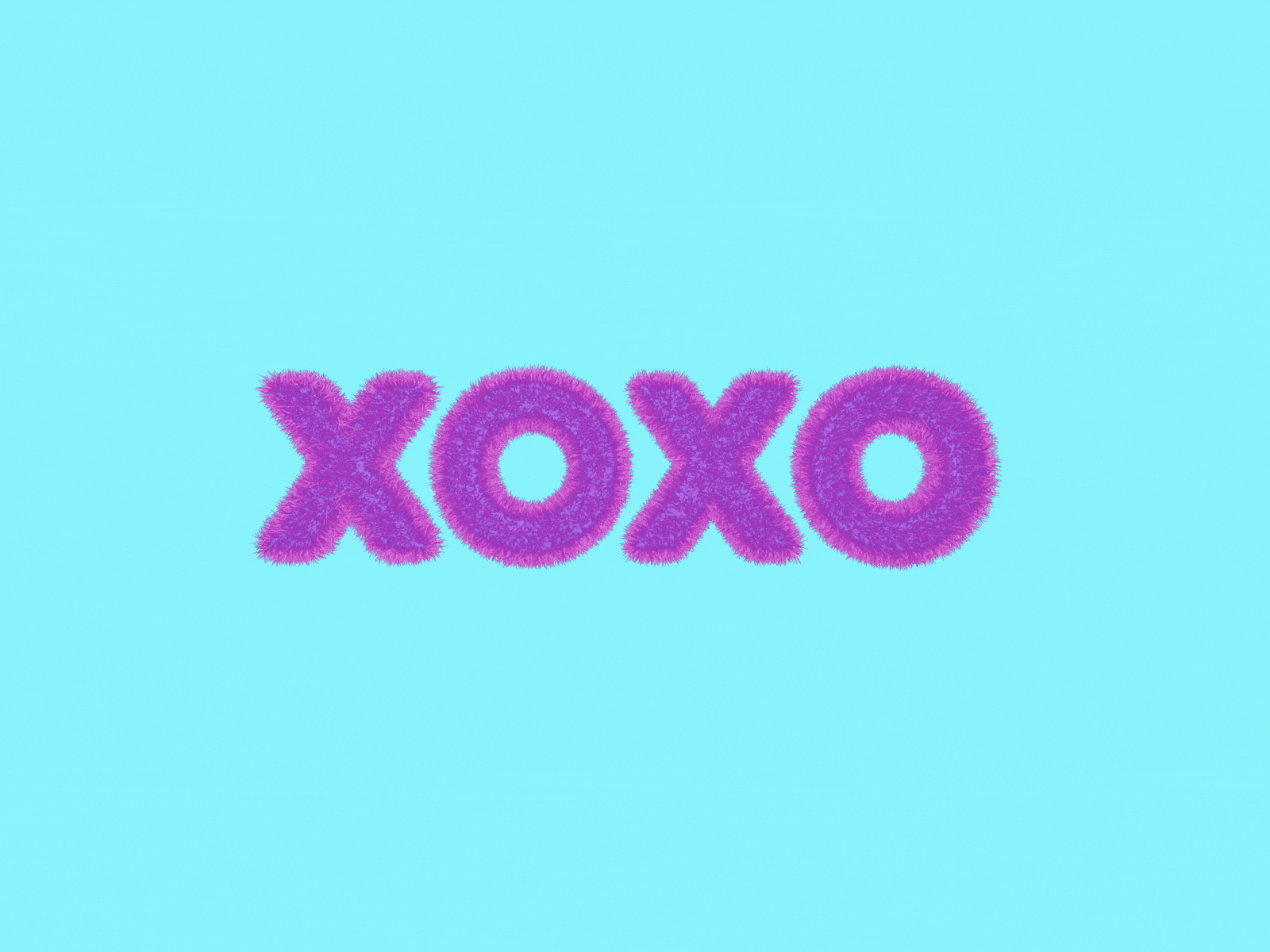 XOXO Hugs 3d Hair Cute Text Animation