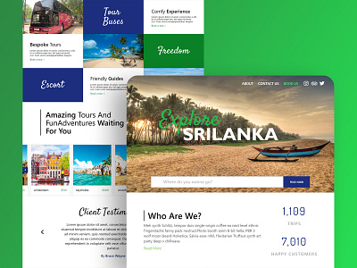 Senelgo Tours blue clean green srilanka tourism uidesign webdesign