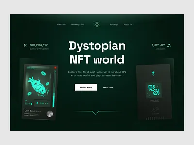 Play-to-earn DeFi: hero section blockchain branding crypto defi defi design defi visual identity dex hero nft nft gaming play to earn visual identity web