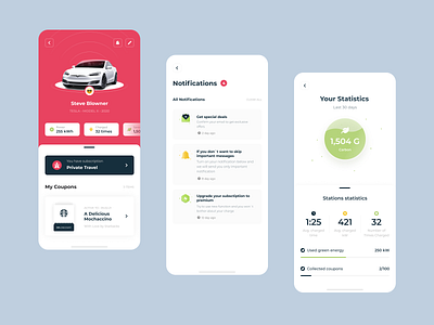 JUCR - Electric vehicle - mobile app - main screen