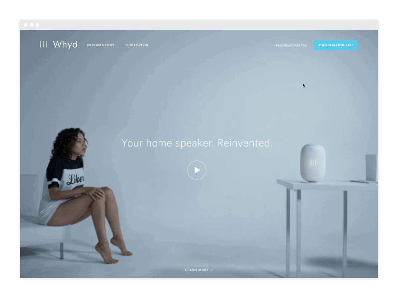 Whyd - Waiting list. animation interaction modal music product prototype ui ux web