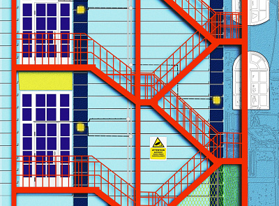 Repetition (Askew) architecture fire escape illustration inkscape shunte88 vector