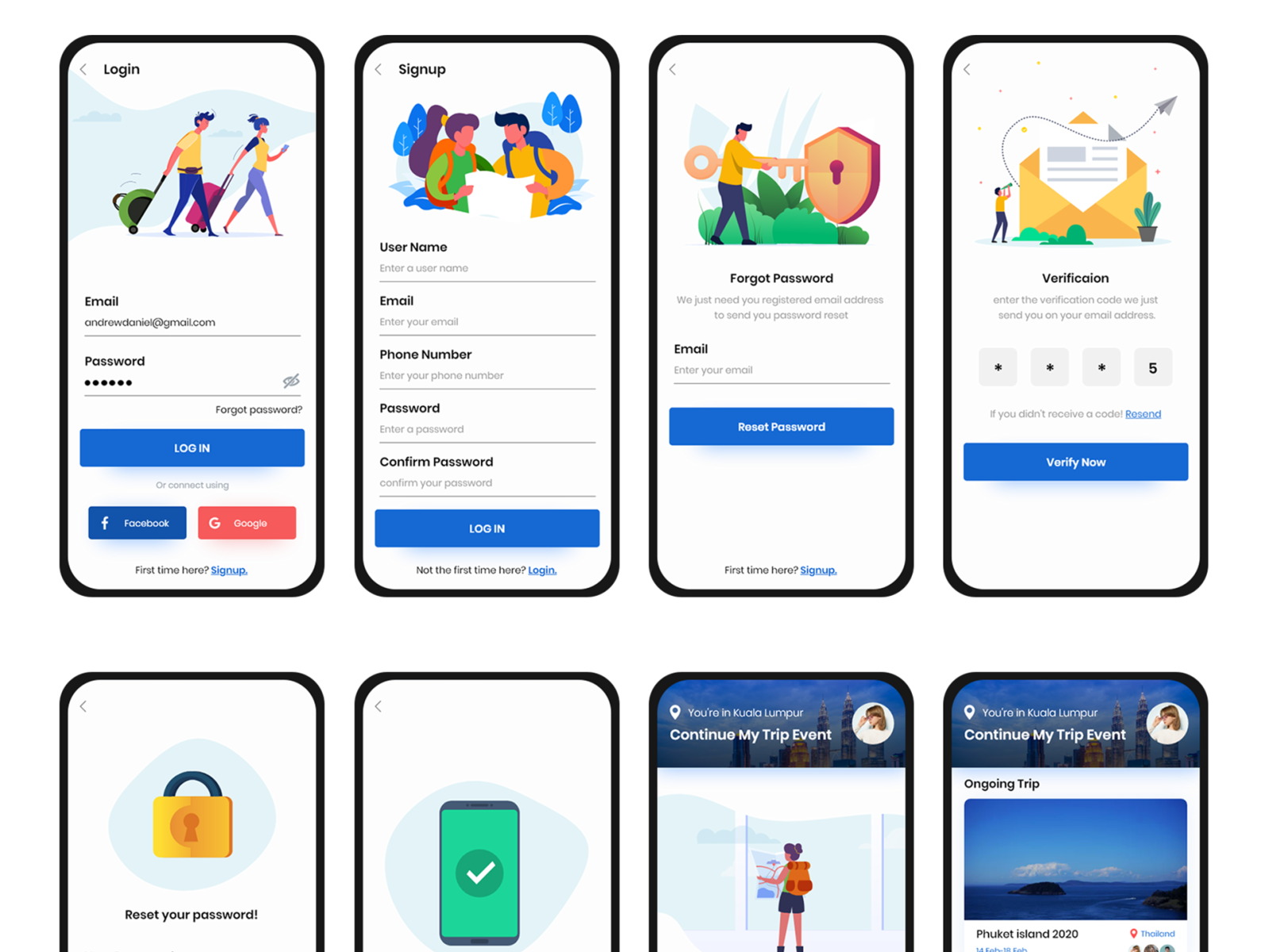 "My Trip Event" UI/UX Design For Client Work by Prajapati Vivek on Dribbble image.