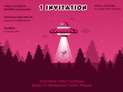 1 Dribbble Invite Giveaway animation app appdesign branding design dribbble flat icon illustration illustrator invitation lettering logo typography ui uidesign user interface ux vector website