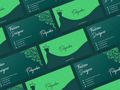 Card Design (Priyanka Fashion Designer) branding card design creative design fashion card design fashion designer logo typography
