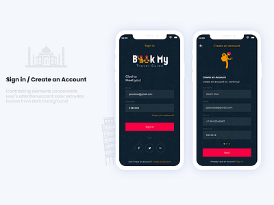 Sign in and Create an Account ui design design login login page sign up signin ui uidesign