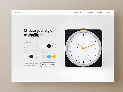 Custom Alarm Product Page ⏰ 3d alarm animation cinema 4d clock design industrial industrial design product product card renderer uidesign ux design