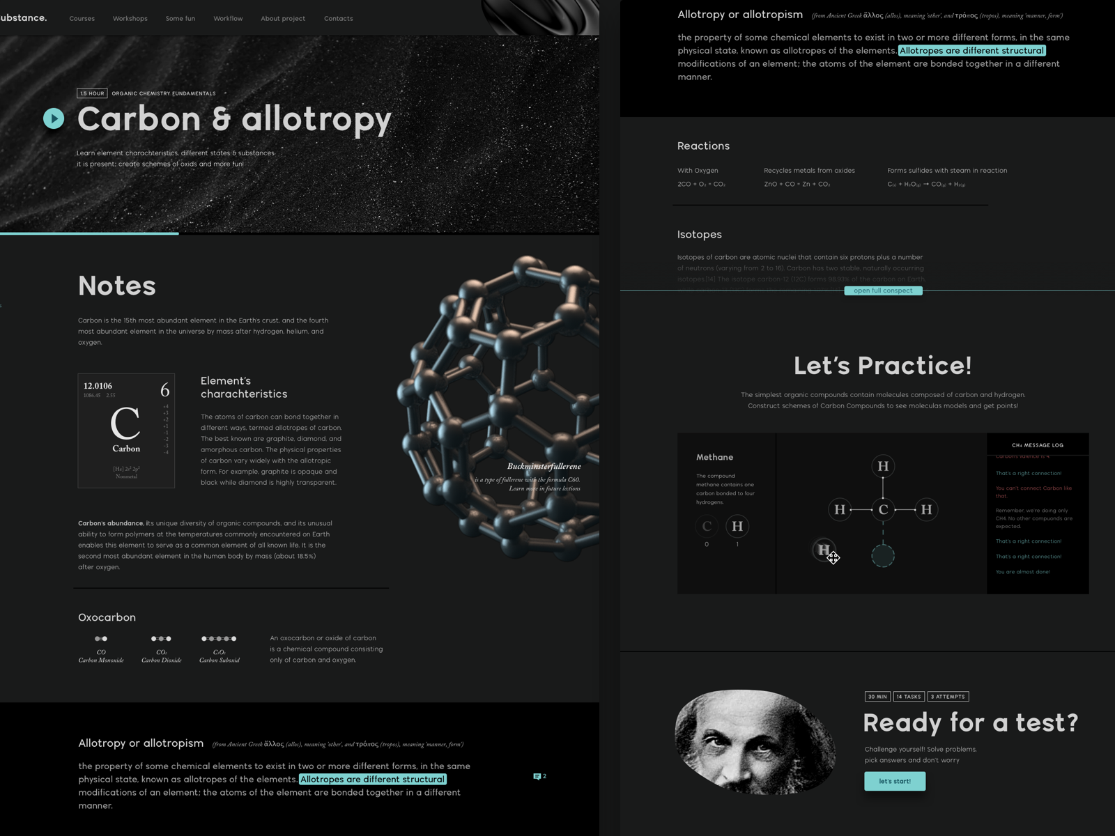 Substance Lecture Page by Nikita Lobyntsev for 10.12 Team on Dribbble