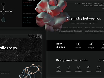 Substance About Page 2d about animation app chemicals cinema 4d concept creative dark design education logo render ui