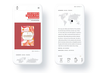 Starbucks Reserve design mobile web