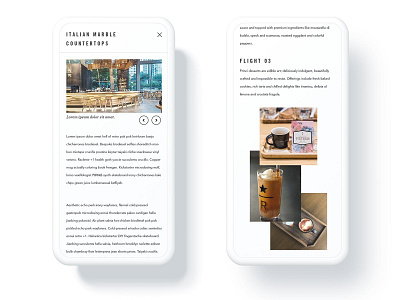 Starbucks Reserve design flat mobile ui web