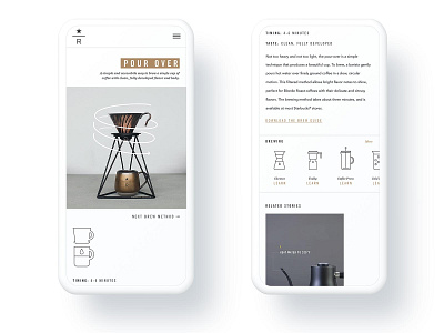 Starbucks Reserve design flat mobile ui web