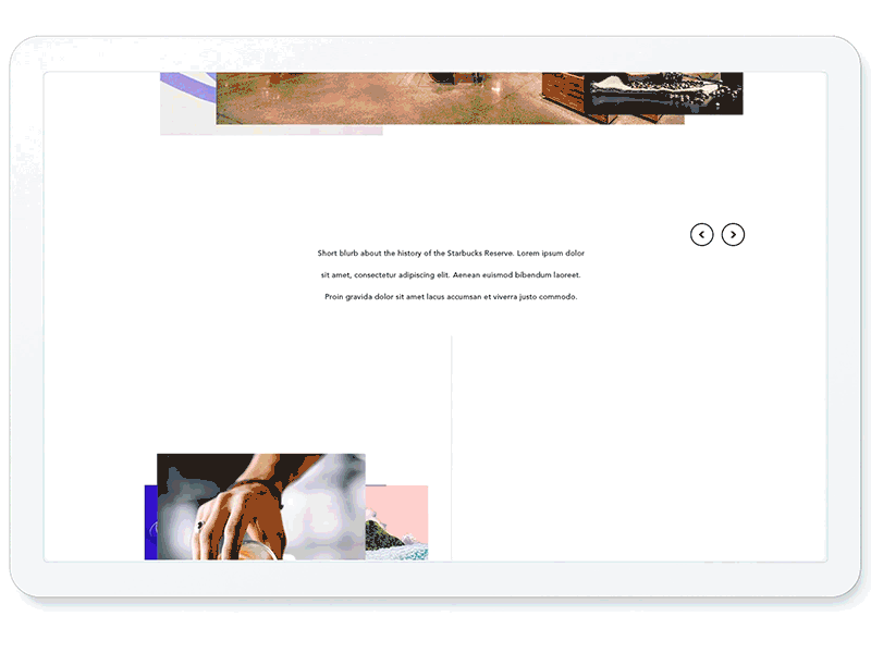 Starbucks Reserve design parallax web