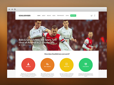 Goal Adviser betting feed flat football news responsive soccer sports ui web
