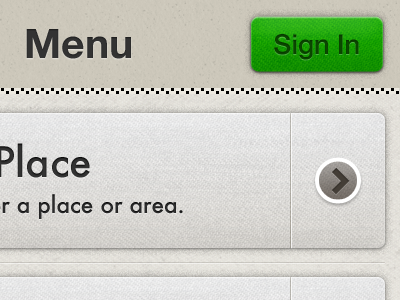 Menu List app application button interface iphone list menu sign in ui user user interface