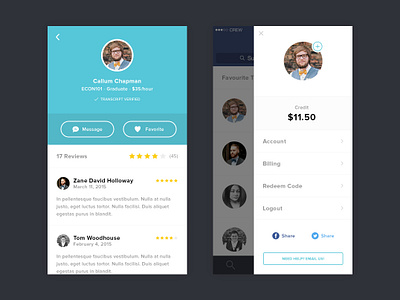 Profile & User Menu by Callum Chapman for Circlebox Creative on Dribbble
