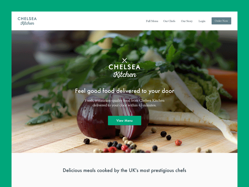 Takeaway Landing Page chelsea kitchen ecommerce food homepage kitchen landing page order photography restaurant shop takeaway