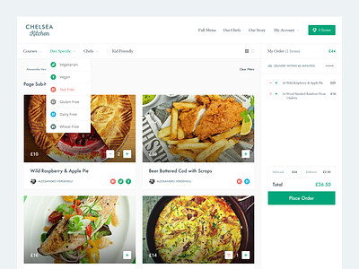 Online Takeaway Food Menu desktop ecommerce food interface menu shop store takeaway ui user interface ux web