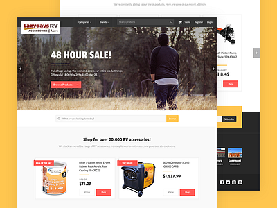 Camping eCommerce Store camping ecommerce hero image homepage landing page shop store