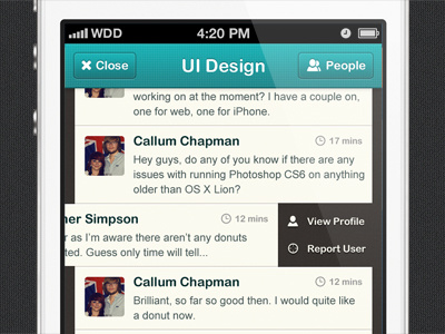 UI Design Chat Forum button chat ios iphone ui user interface