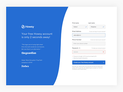 Howsy – Registration