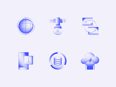 Alpha Icons Dark Version / Tech Related abstract branding clean cloud concept data design flat gradient icon icons illustration logo mobile network tech technology transparent ui vector