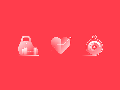 Alpha Icons / Fitness abstract app concept design fitness flat gradient gym heart icon illustration logo set simple sport sports stopwatch symbol vector weight
