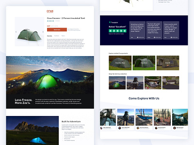 Camping Tent eCommerce Landing Page design landing page web web design