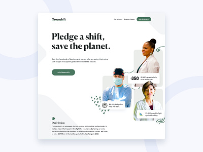 Greenshift Homepage design doctors environmental homepage landing page medical non profit web design