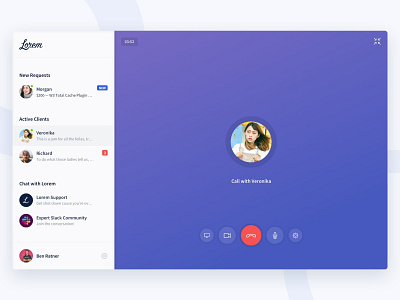 Lorem Audio / Video Calling Feature Concept audio chat product product design screenshare ui ux video