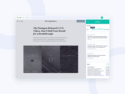 Acciyo News Timeline | UI Concept chrome chrome extension daily ui dailyui news product design sidebar timeline ui ui desgin