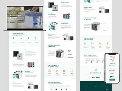 NexFan portable cooling systems - Landing Page ui ux web