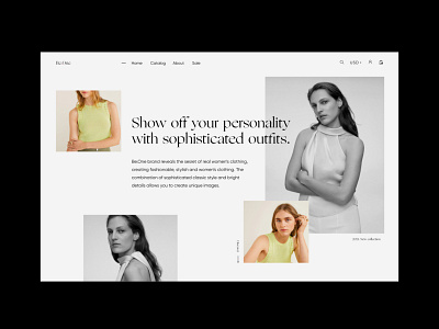 Fashion E-commerce homepage concept. design ui web
