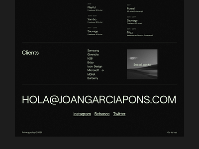 Joan García Pons - Personal Website design typography ui ux web