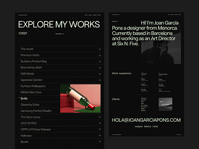 Joan García Pons - Personal Website design typography ui ux web