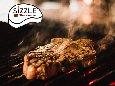 Sizzle Steakhouse Logo branding design food logo logo steakhouse logo