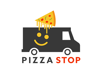 Food Truck - Pizza Stop Logo daily logo challenge food logo food truck logo pizza logo