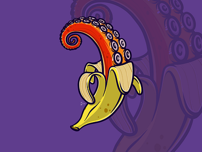 Banana Octopus Digital Illustration