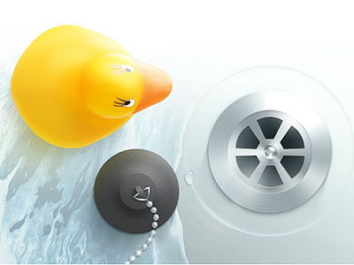 Rubber Duck bathroom duck icon illustration water