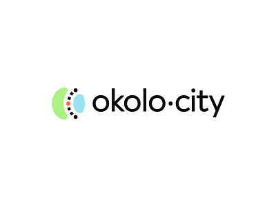 okolo.city app black blue branding brown city discover explore green identity logo nature near orange platform site travel white