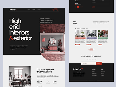 InteriorX - Interior Design Website architecture website design interior architecture interior design interior design website interiordesign landing page typography ui ux